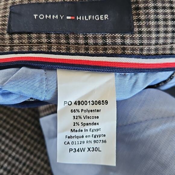 Tommy Hilfiger Tate Modern Fit Stretch Dress Pants Brown 34Wx30L NWT - Picture 8 of 8